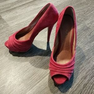 Red Suede Aldo Heels